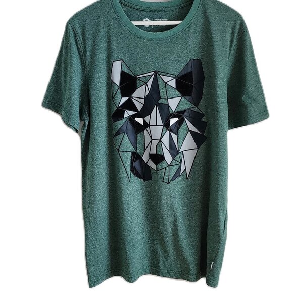 Jack & Jones green mosaic wolf face t-shirt - Picture 2 of 11